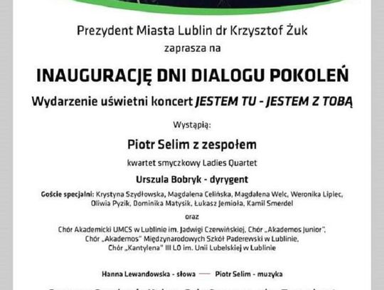 Dni Dialogu Pokoleń - Prezydent Żuk zaprasza