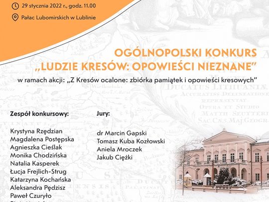 Gala wręczenia nagród laureatom ogólnopolskiego konkursu „Ludzie Kresów: opowieści nieznane”, przeprowadzonego w ramach akcji „Z Kresów ocalone: zbiórka pamiątek i opowieści kresowych”.