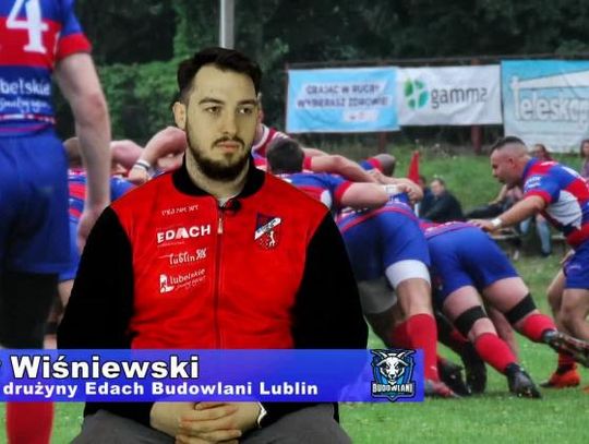 Kapitan zespołu EDACH Budowlani Lublin - Piotr Wiśniewski przed meczem z Master Pharm Rugby Budowlani SA ŁÓDŹ.