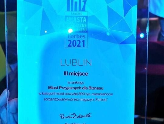 Lublin doceniony w rankingu Miast Przyjaznych dla Biznesu