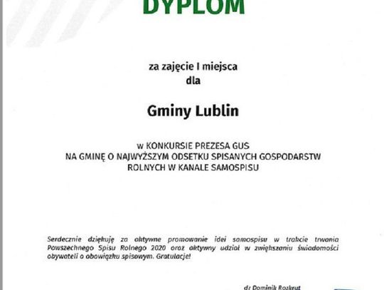 Miasto Lublin zwycięzcą w konkursie Głównego Urzędu Statystycznego*