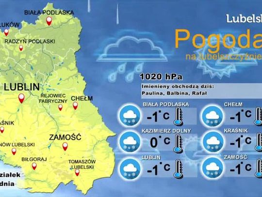 Pogoda na Lubelszczyźnie - Poniedziałek, 2 grudnia