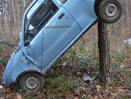 Policja informuje. Zamość: 86-latka fiatem zawisła na drzewie