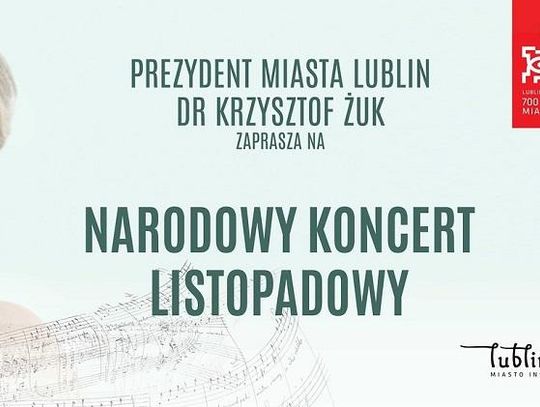 Prezydent Żuk zaprasza na Narodowy Koncert Listopadowy 