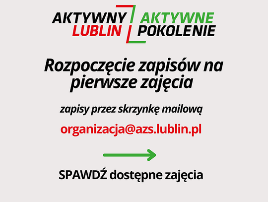 Rozpoczęły się zapisy na zajęcia!