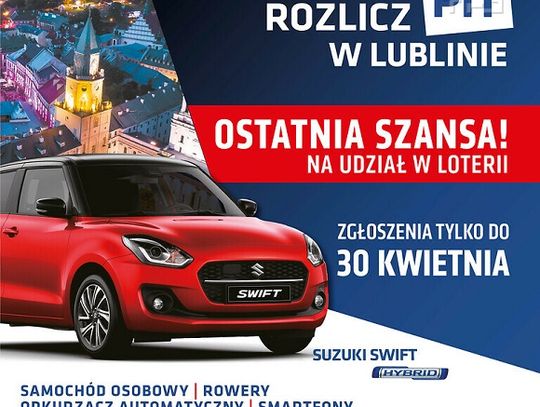 Szansa na zdobycie cennych nagród w loterii Rozlicz PIT w Lublinie