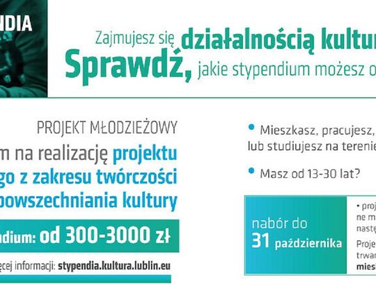 Trwa nabór wniosków o stypendia z zakresu twórczości artystycznej