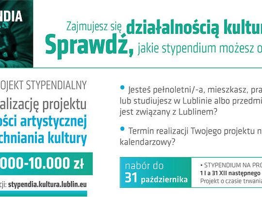 Wnioski o stypendia na projekty są przyjmowane do 31 października