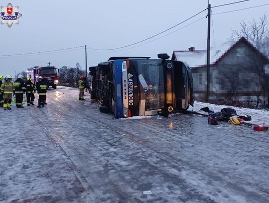 Wypadek autokaru w powiecie hrubieszowskim