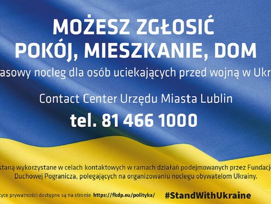 Zgłoszenie noclegu dla obywateli z Ukrainy poprzez Contact Center