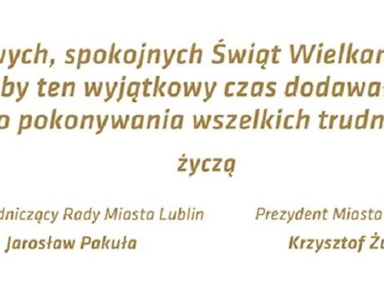 Życzenia Świąteczne Prezydenta Lublina