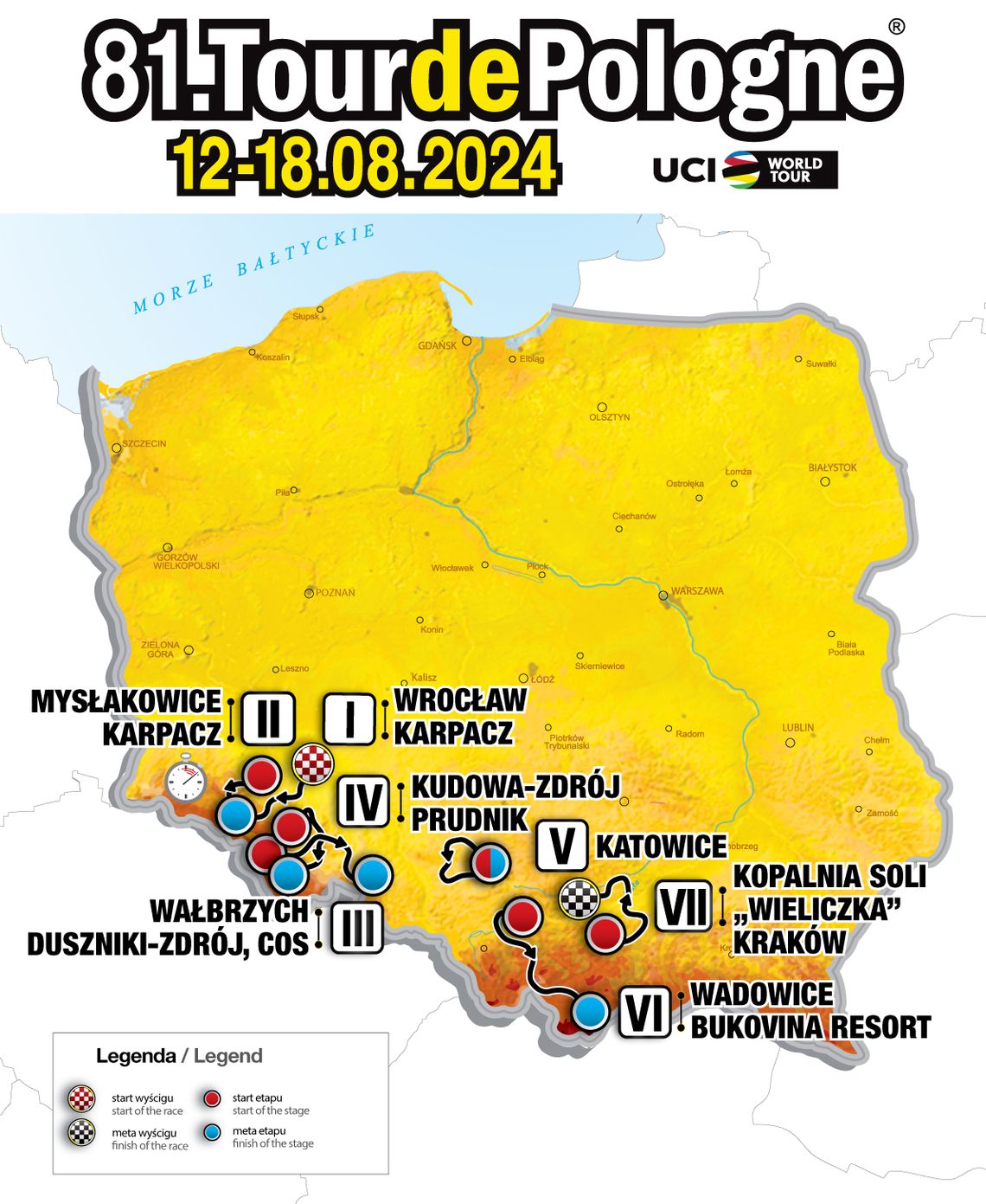 81. edycja Tour de Pologne UCI World Tour: Wrocław – Kraków