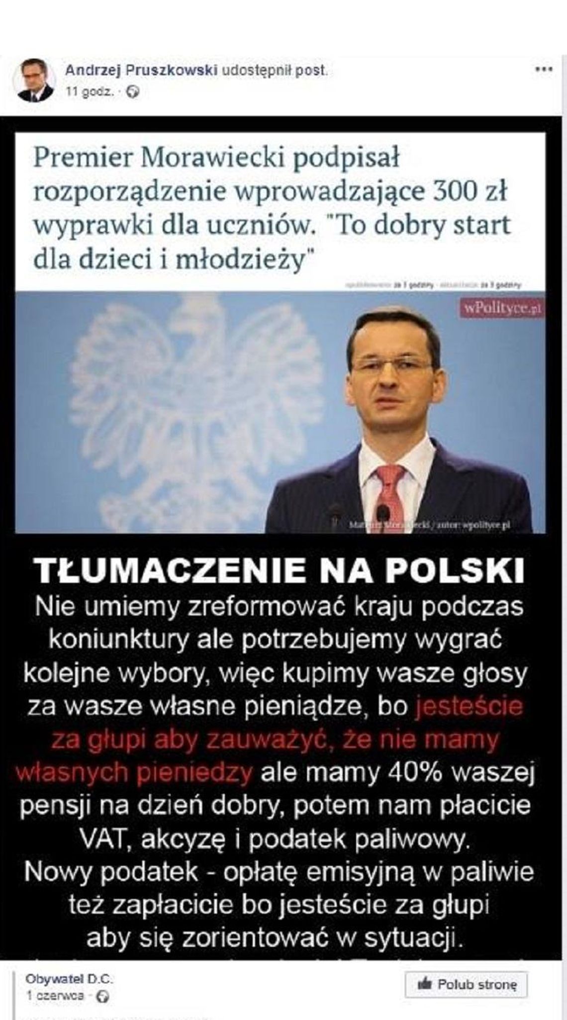 Andrzej Pruszkowski przejrzał na oczy, czy powiedział prawdę ?