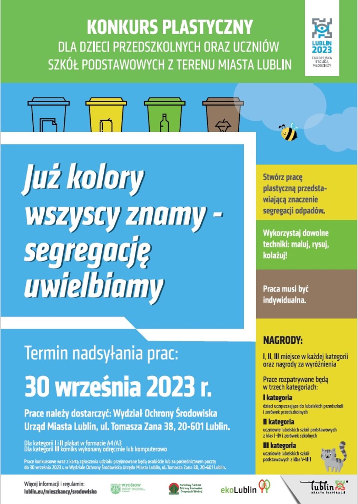 „Już kolory wszyscy znamy – segregację uwielbiamy” - konkurs plastyczny dla dzieci i młodzieży