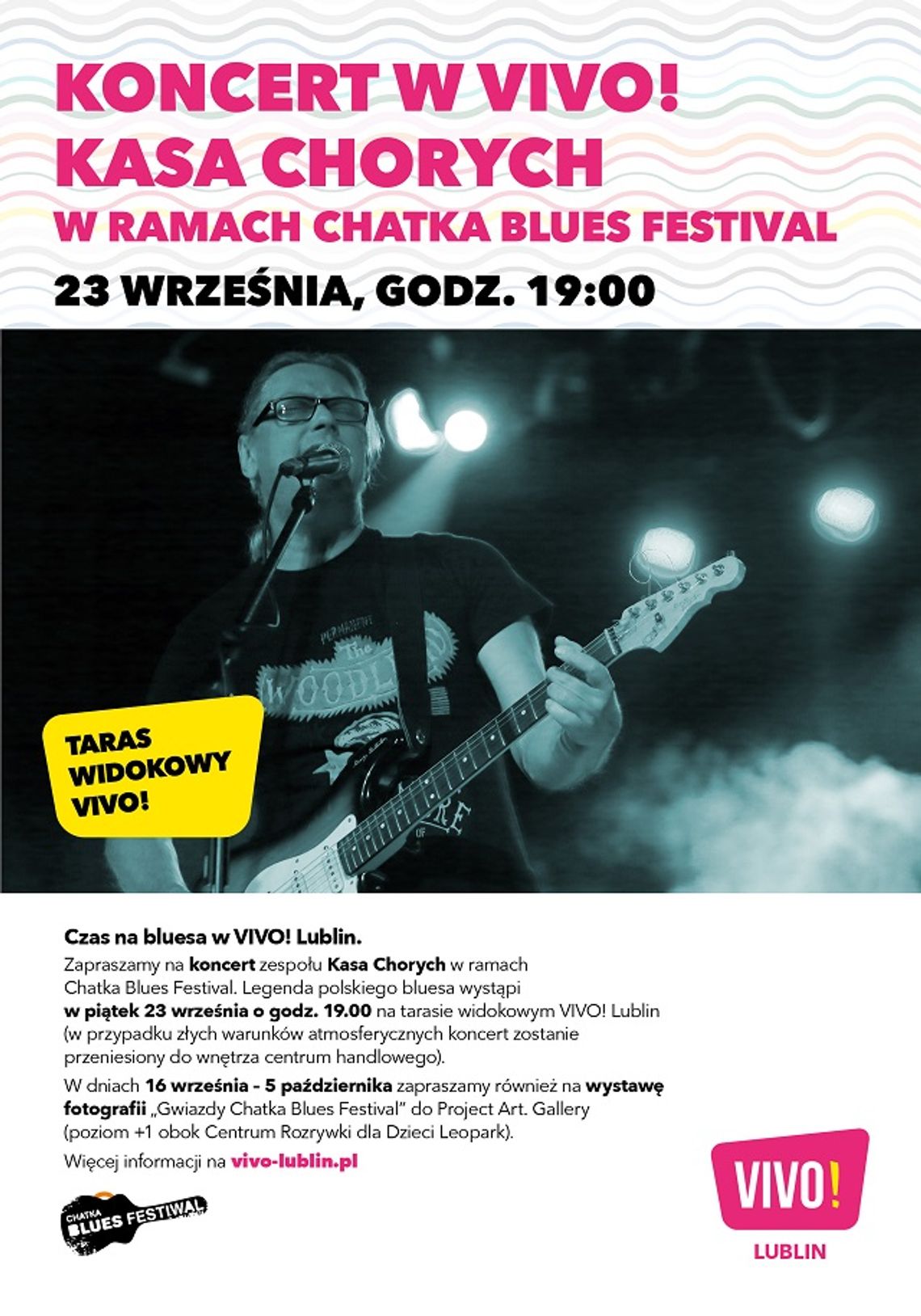 Legenda polskiego bluesa zagra na dachu VIVO! Lublin. Inauguracja Chatka Blues Festival