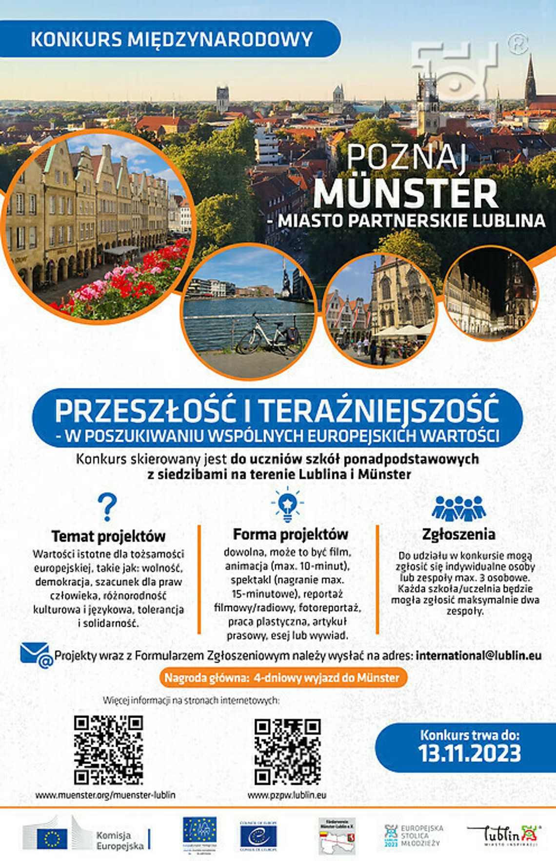 Lublin i Münster zapraszają do młodzieżowego konkursu