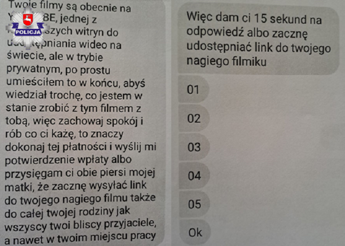 Namówiła go na rozbierane spotkanie online, a później szantażowała