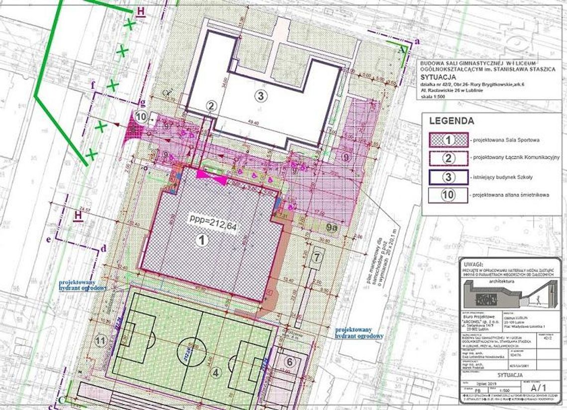 Pełnowymiarowa sala gimnastyczna dla I LO „Staszica”*