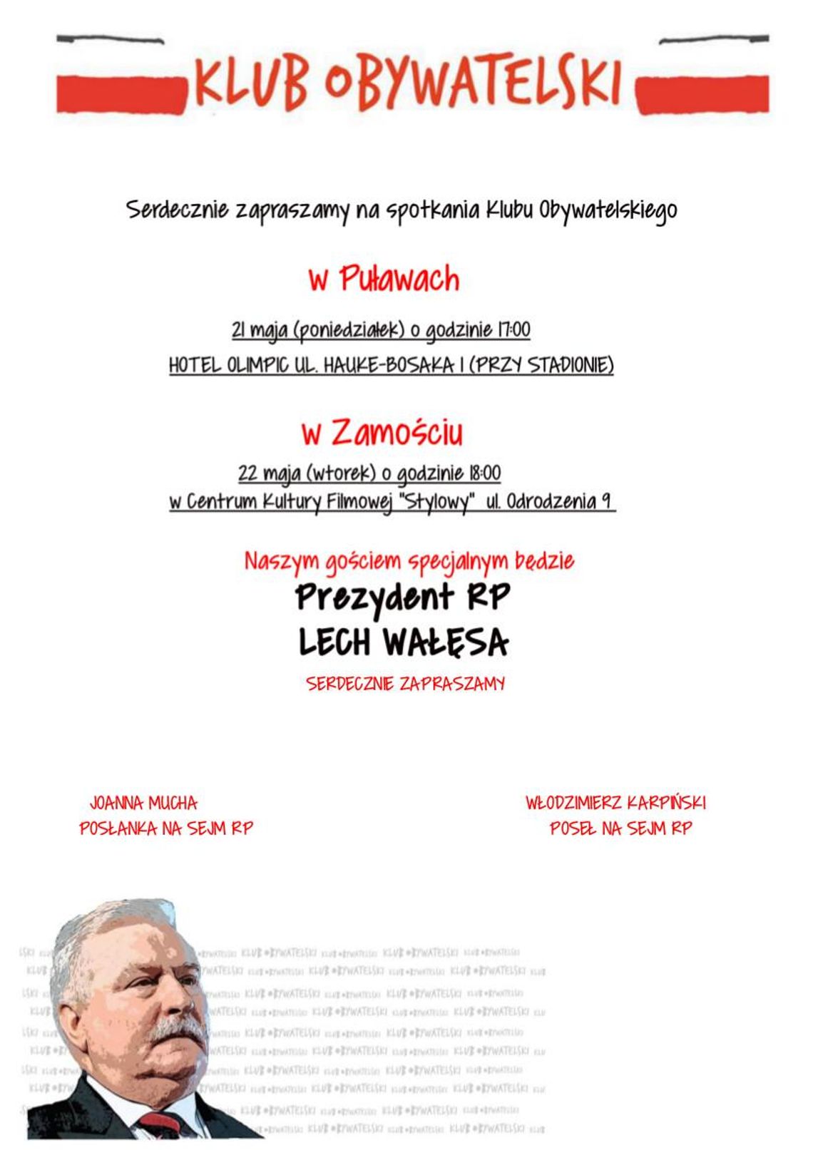 Prezydent Lech Wałęsa odwiedzi Lubelszczyznę