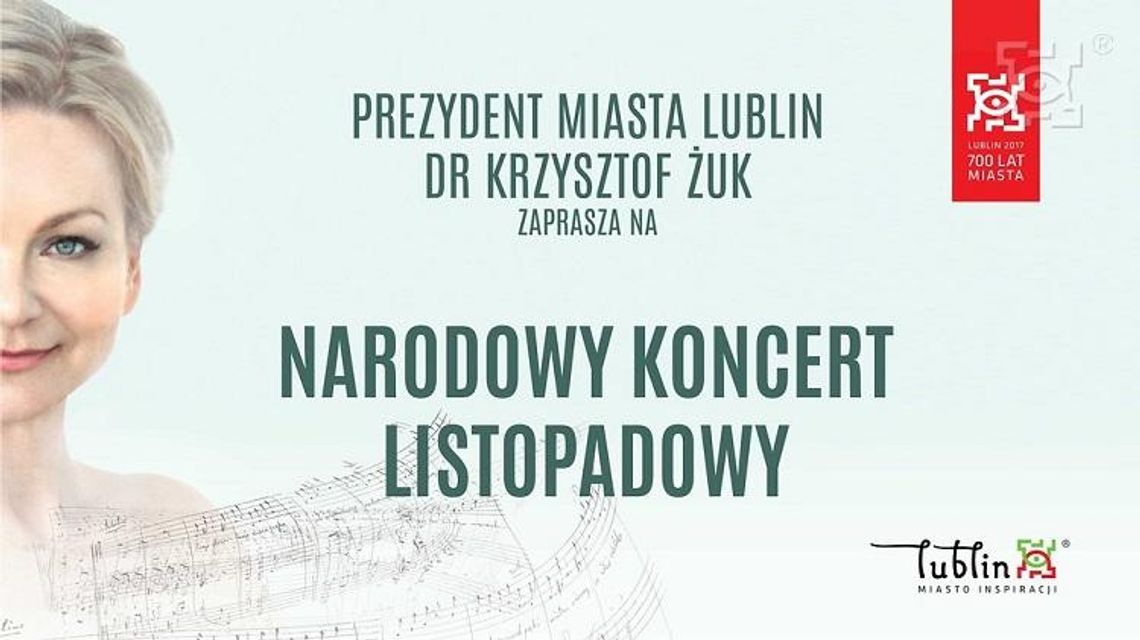 Prezydent Żuk zaprasza na Narodowy Koncert Listopadowy 