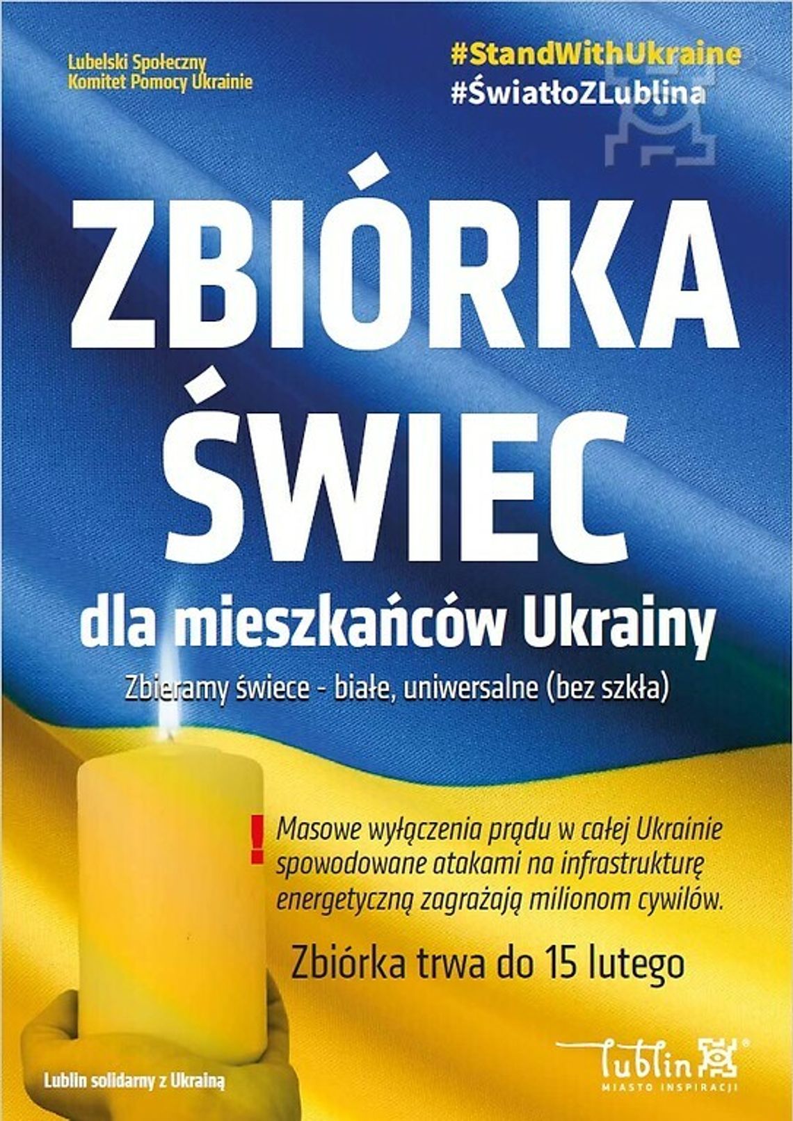 Rusza zbiórka świec dla mieszkańców Ukrainy pozbawionych elektryczności