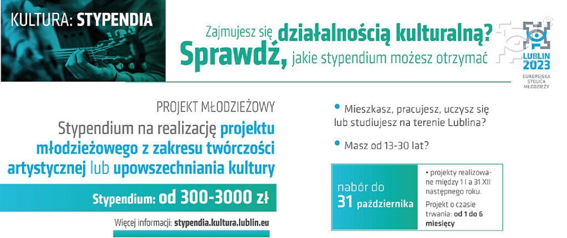 Trwa nabór wniosków o stypendia z zakresu twórczości artystycznej