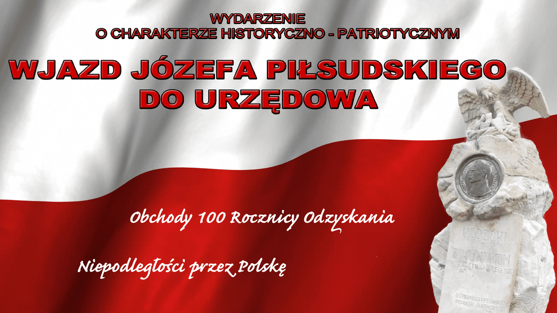 Wjazd Józefa Piłsudskiego do Urzędowa - retransmisja. 