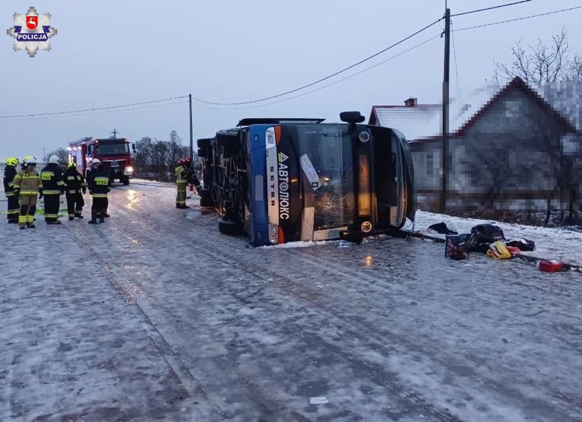 Wypadek autokaru w powiecie hrubieszowskim