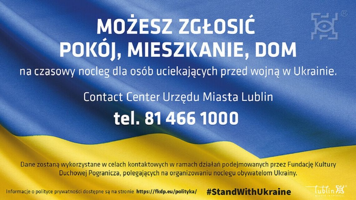 Zgłoszenie noclegu dla obywateli z Ukrainy poprzez Contact Center