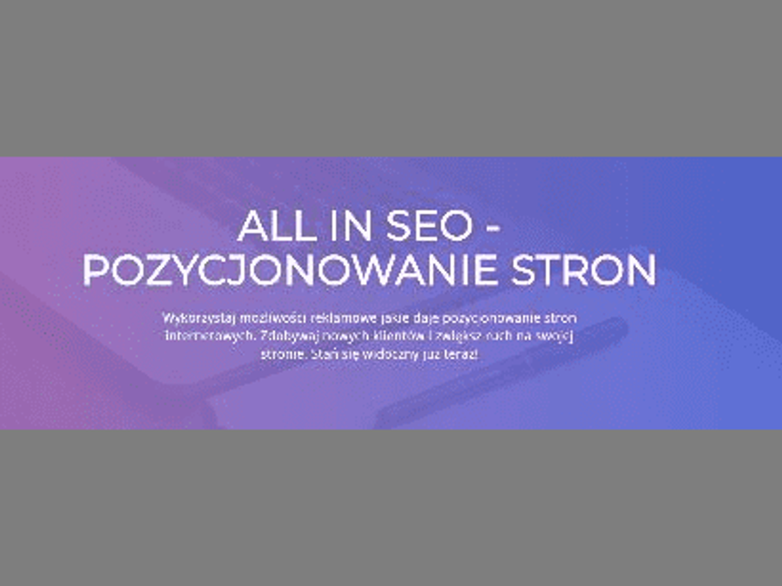 Pozycjonowanie stron ALL IN SEO