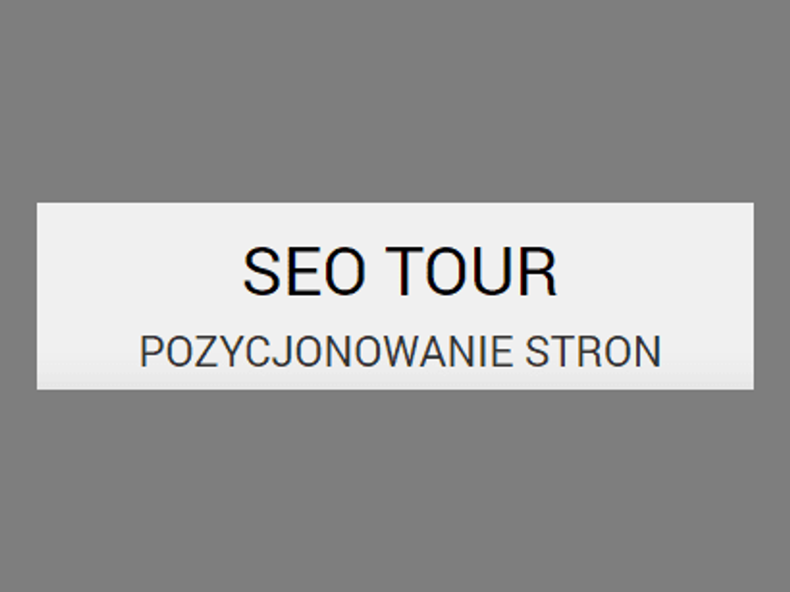 SEO TOUR Pozycjonowanie stron